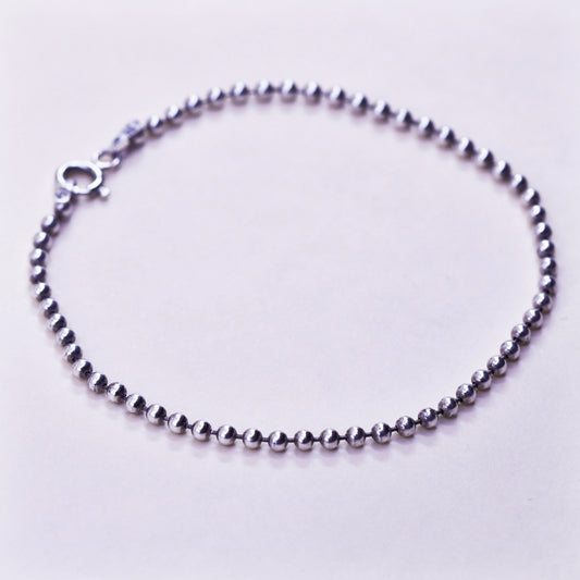 7.25,, Vintage mexico sterling silver 925 beads bracelet, handmade jewelry