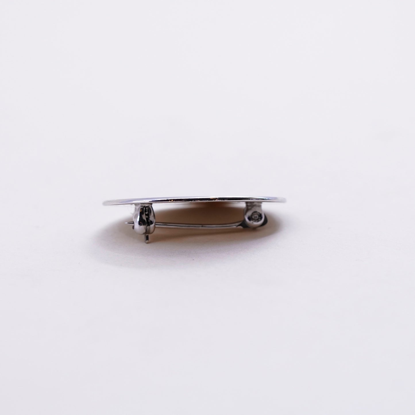 Vintage sterling silver handmade brooch, 925 blank tag pin, modern