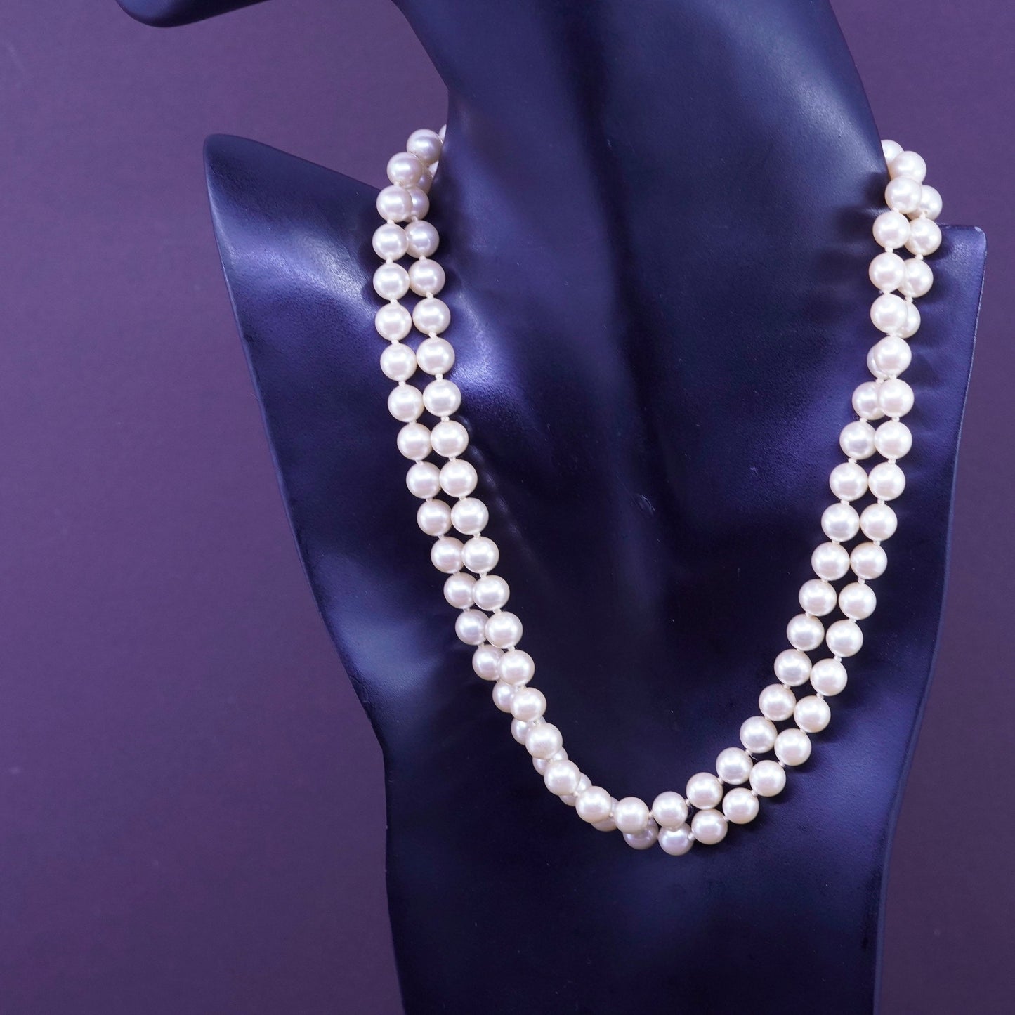 36”, vintage extra long antique pearl chain necklace