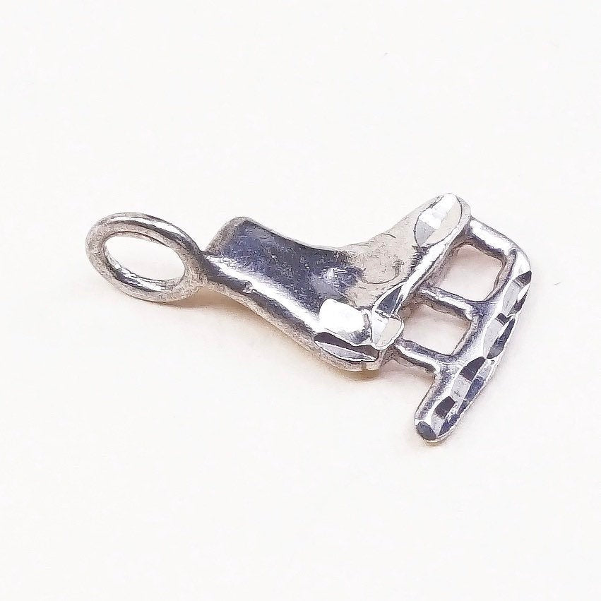 VTG Sterling silver handmade charm, 925 Holland skating shoe pendant