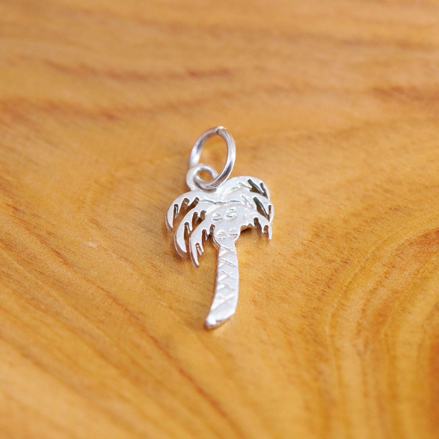 Vintage Sterling silver handmade pendant, 925 palm tree charm