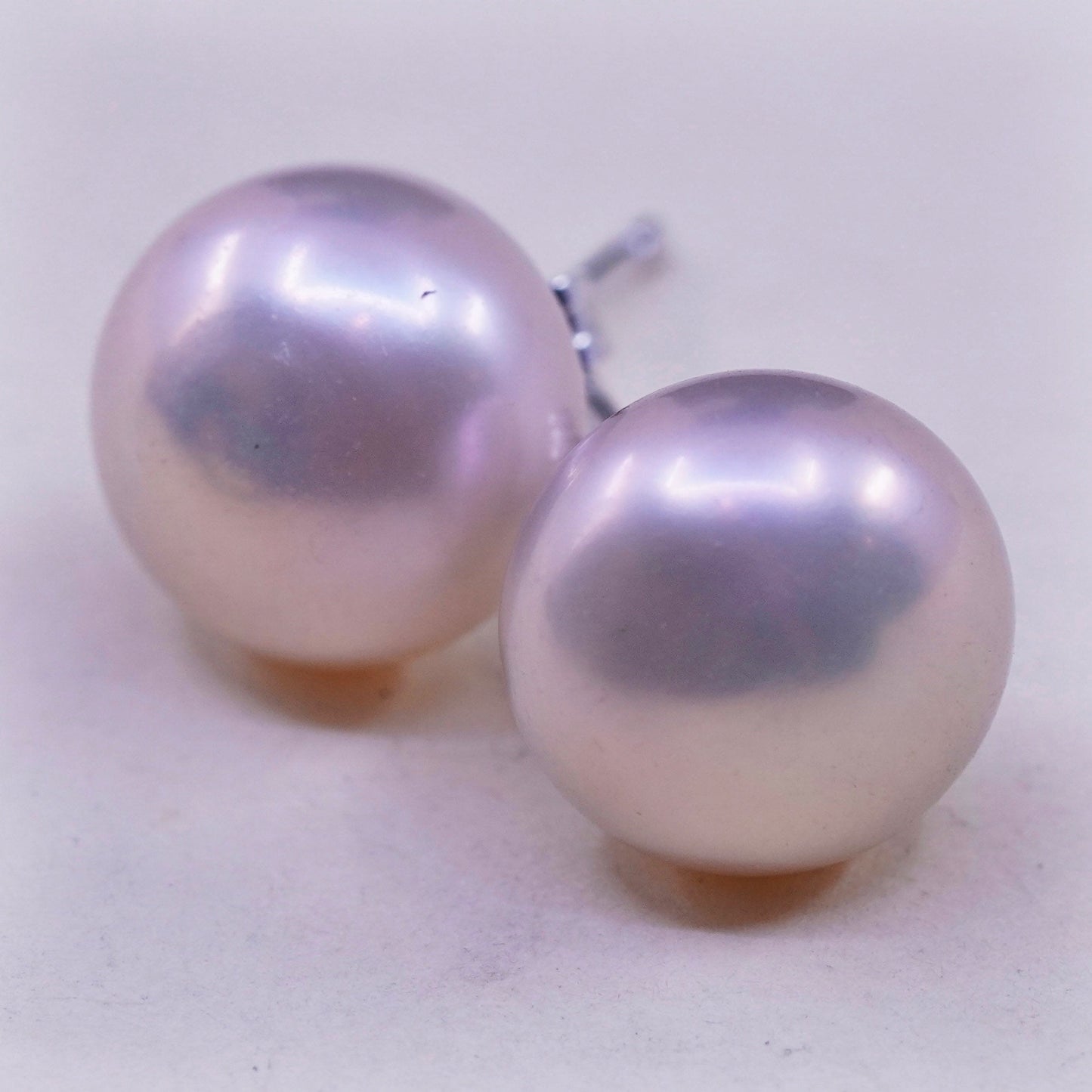 Vintage sterling silver earrings, 925 studs with pearl