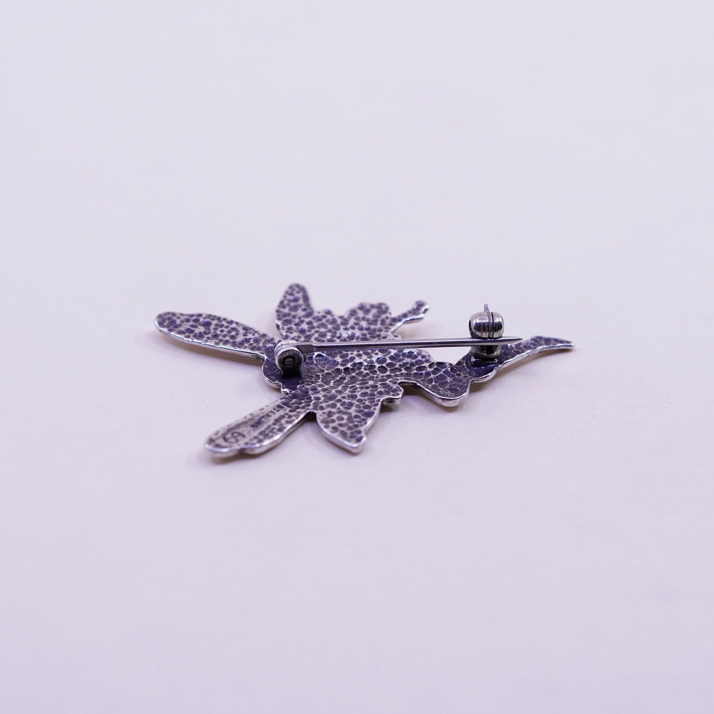 Vintage Sterling silver handmade brooch, 925 fairy pin