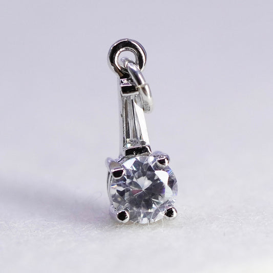 Vintage sterling 925 silver cz pendant charm