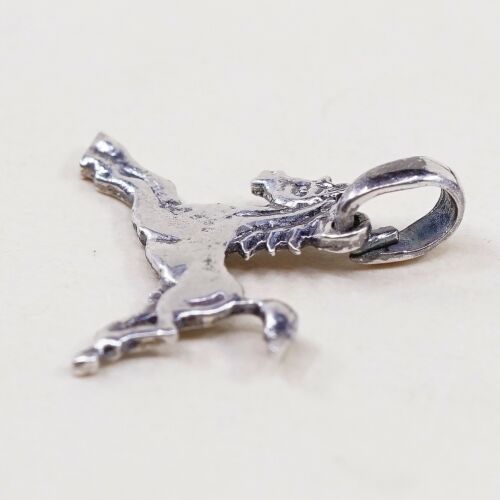 Vtg Handmade Sterling 925 silver Horse Pendant, Charm, Stamped 925