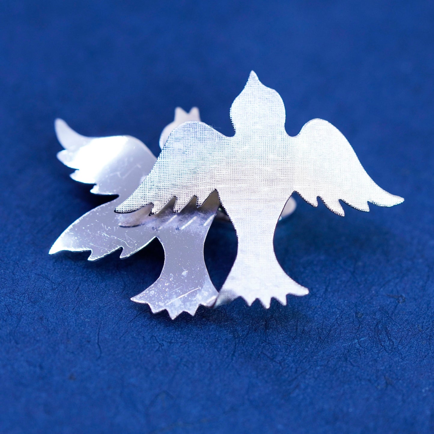 Vintages sterling silver handmade brooch, 925 birds pin pendant