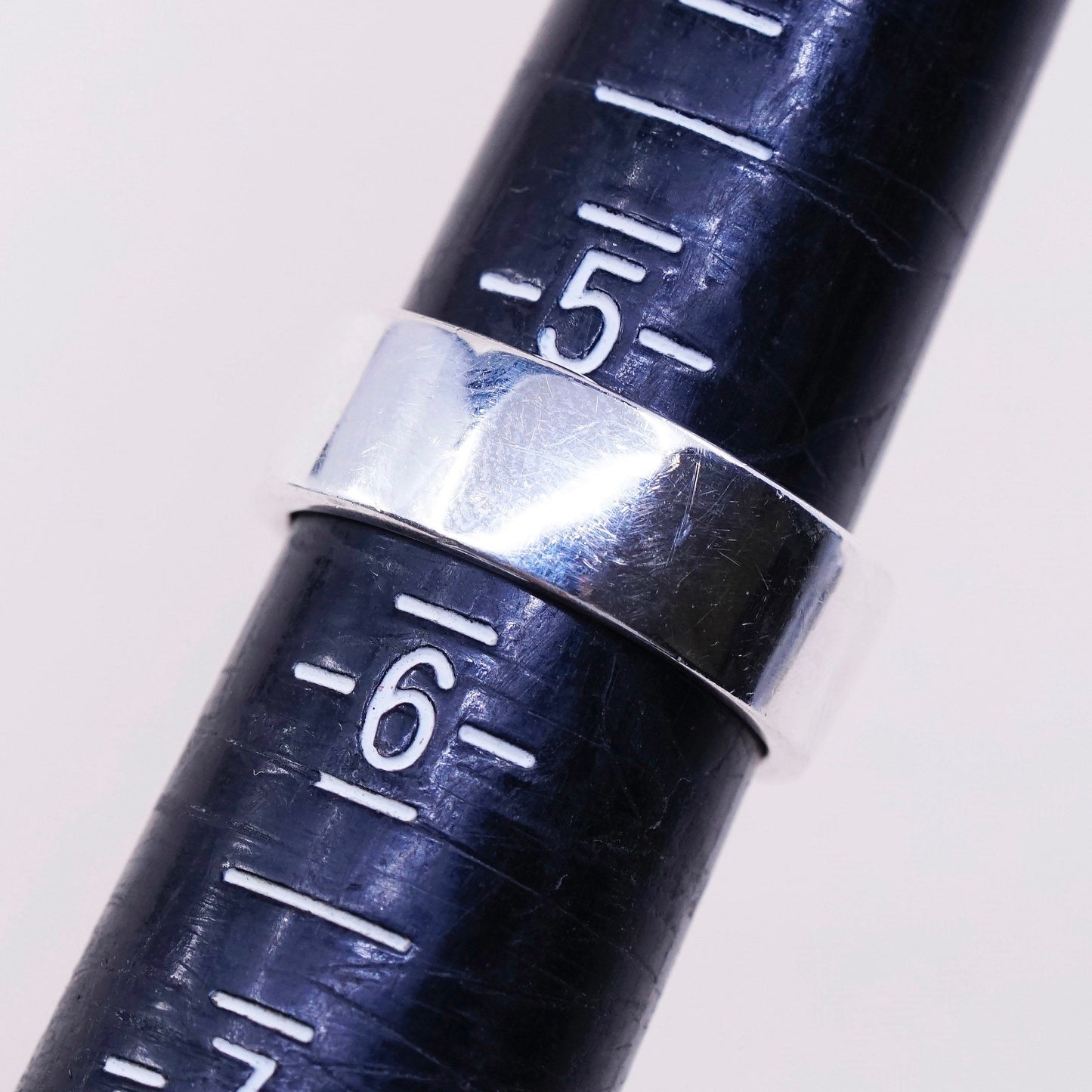 sz 5.25, vtg modern Sterling silver handmade cocktail ring, 925 w/ amethyst