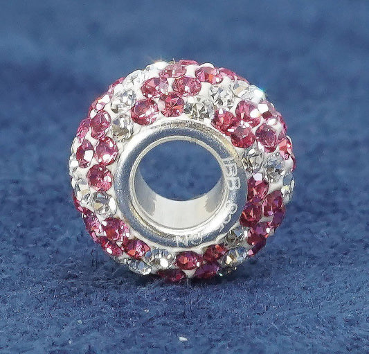vtg Sterling silver handmade charm pendant, 925 w/ cluster Swarovski crystal
