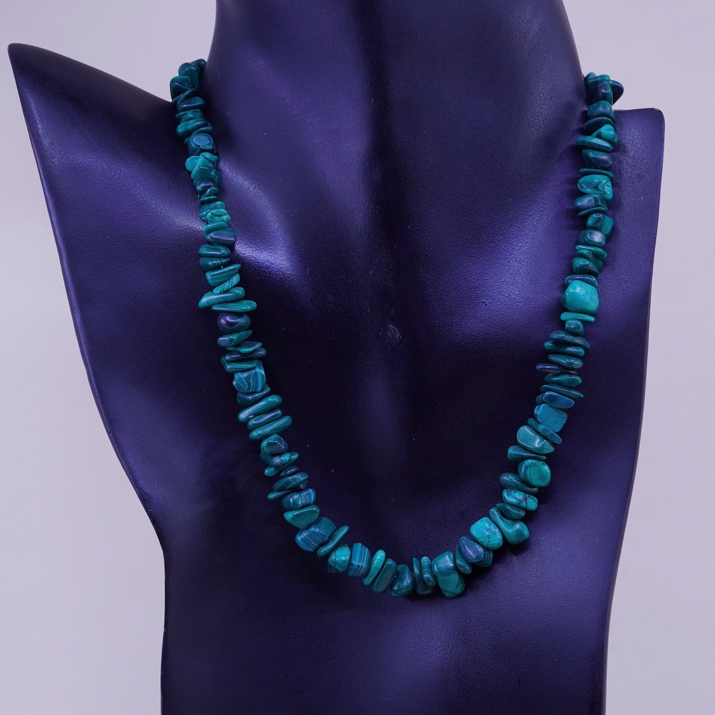 16”, Vintage malachite heishi handmade necklace