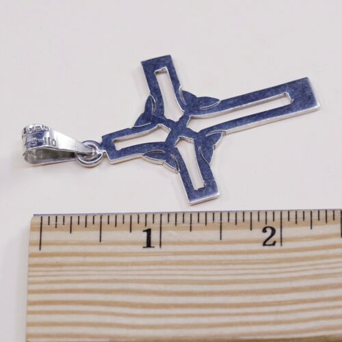 Vintage Mexico TS-110 Sterling Silver Handmade Pendant, 925 silver cross