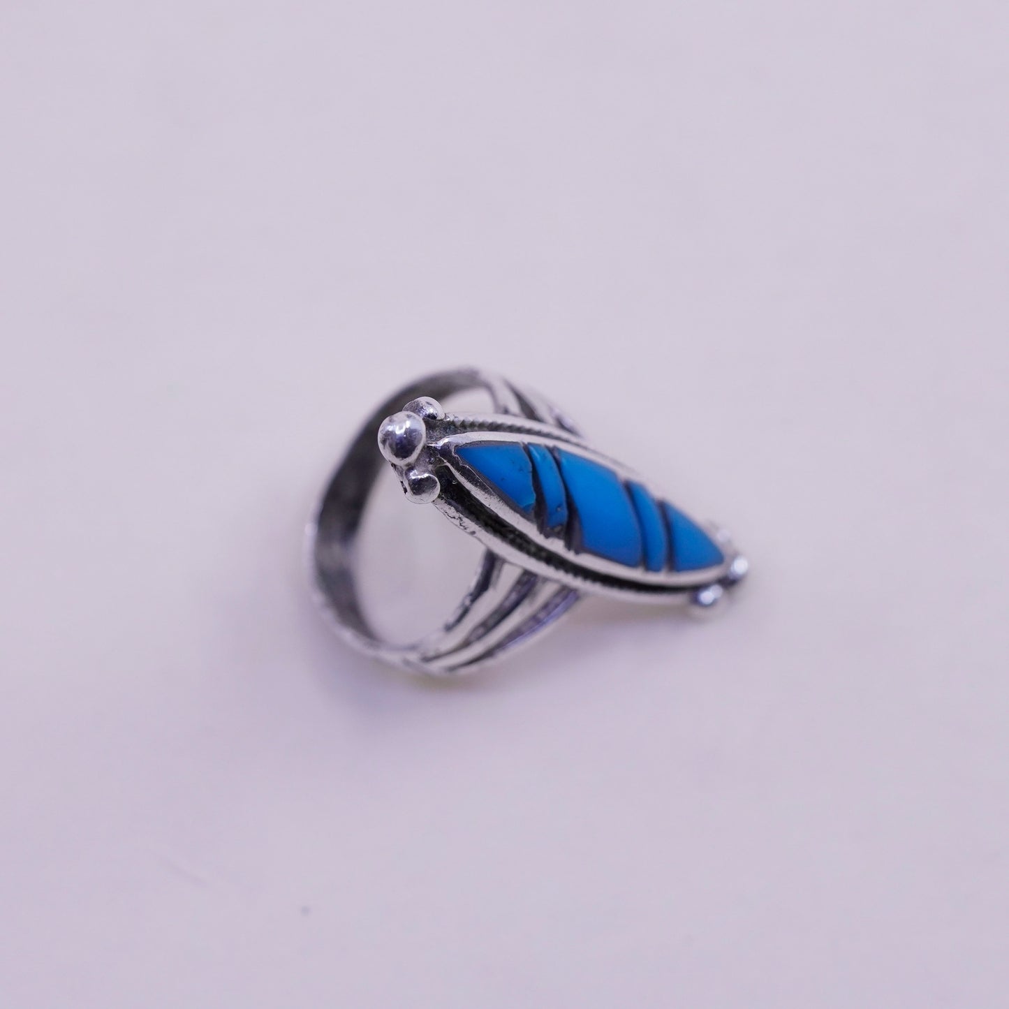 Size 7.25, sterling silver ring, Native American 925 silver ring oval turquoise