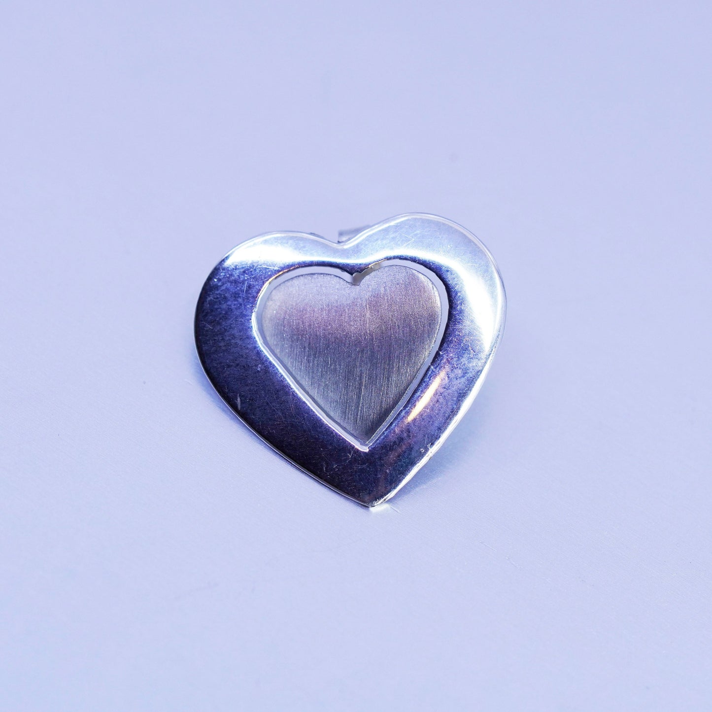 antique sterling 925 silver heart pendant