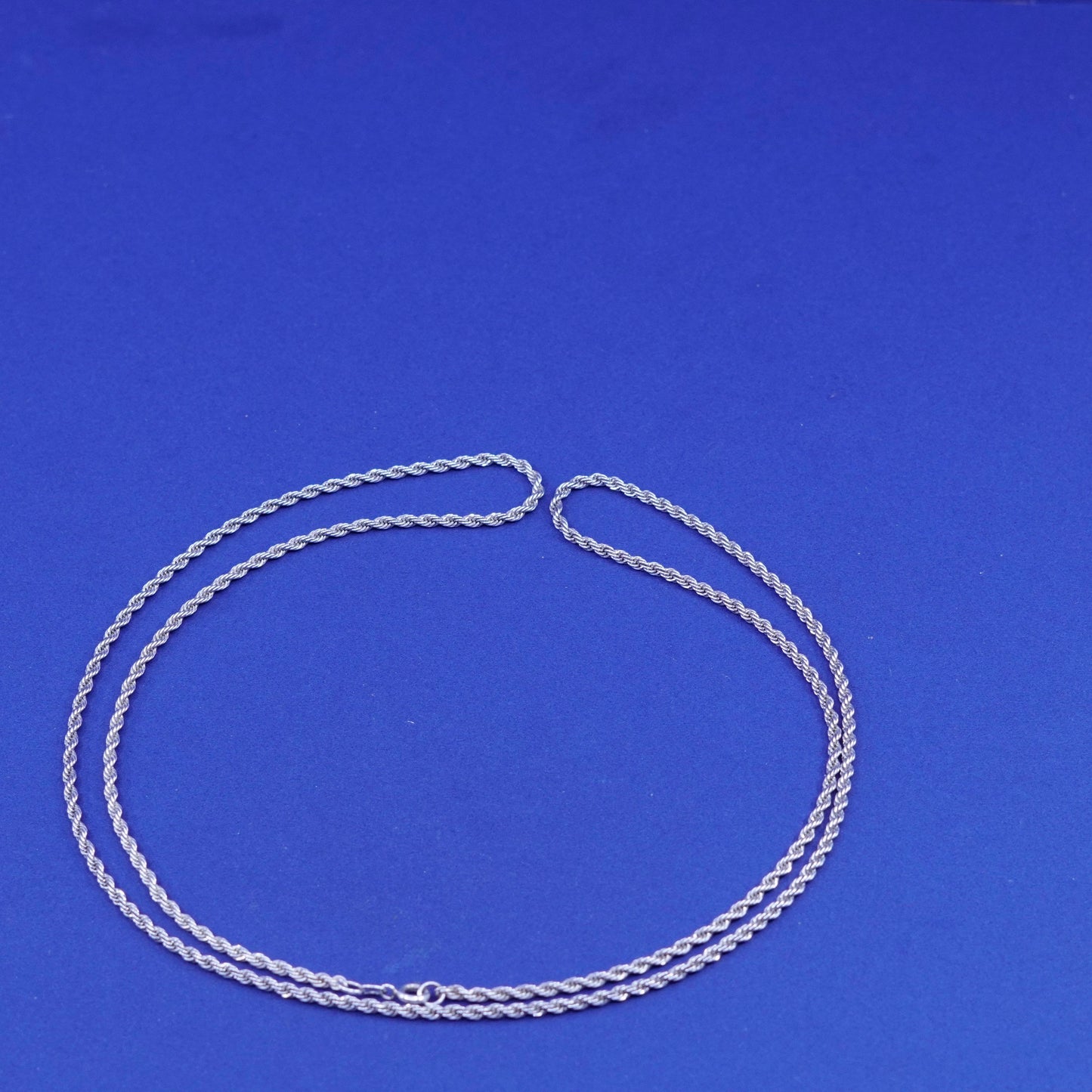 30”, 2mm, vintage Sterling silver handmade necklace, 925 French rope chain