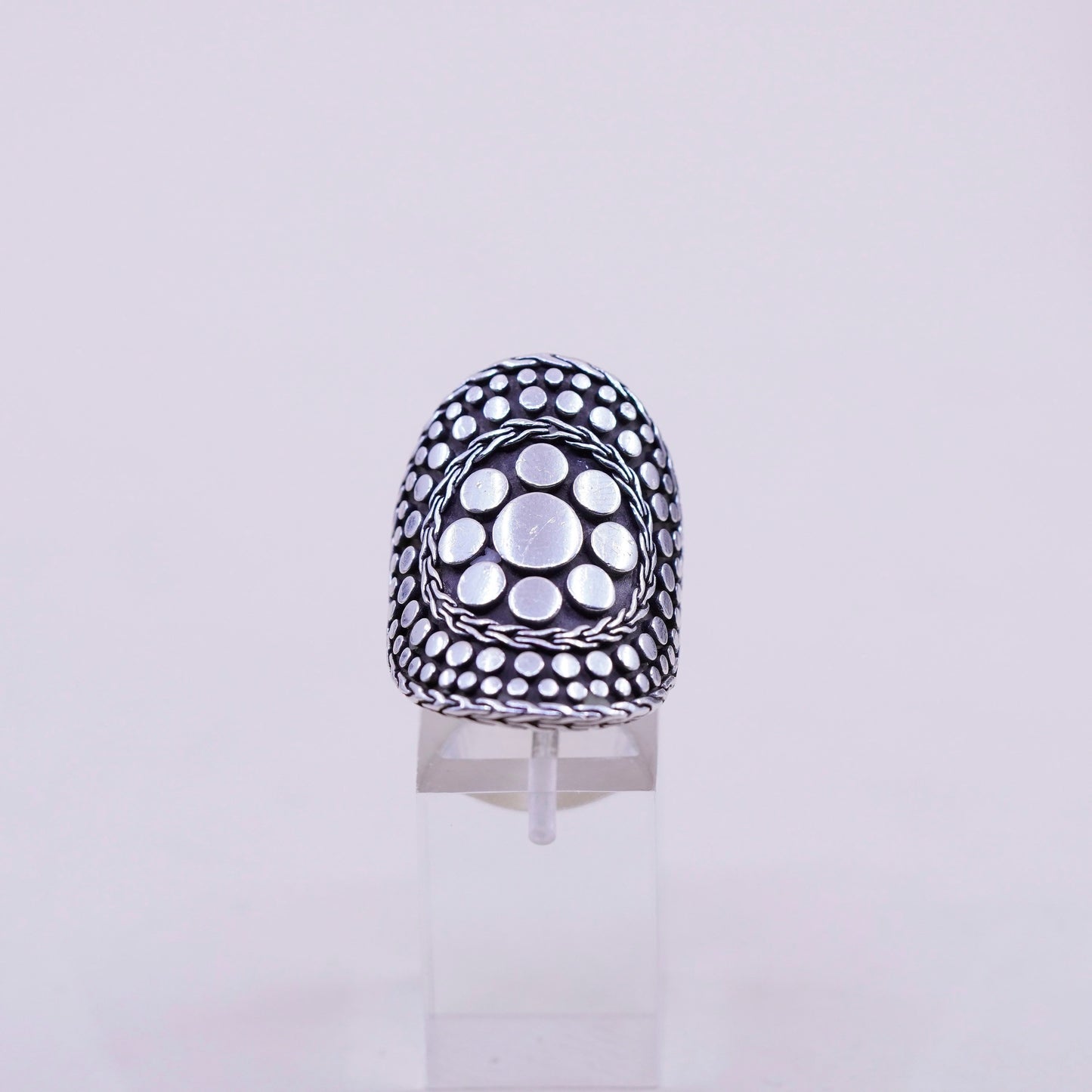 Size 6.75, John Hardy jewelry, sterling silver handmade ring, 925 pebble band