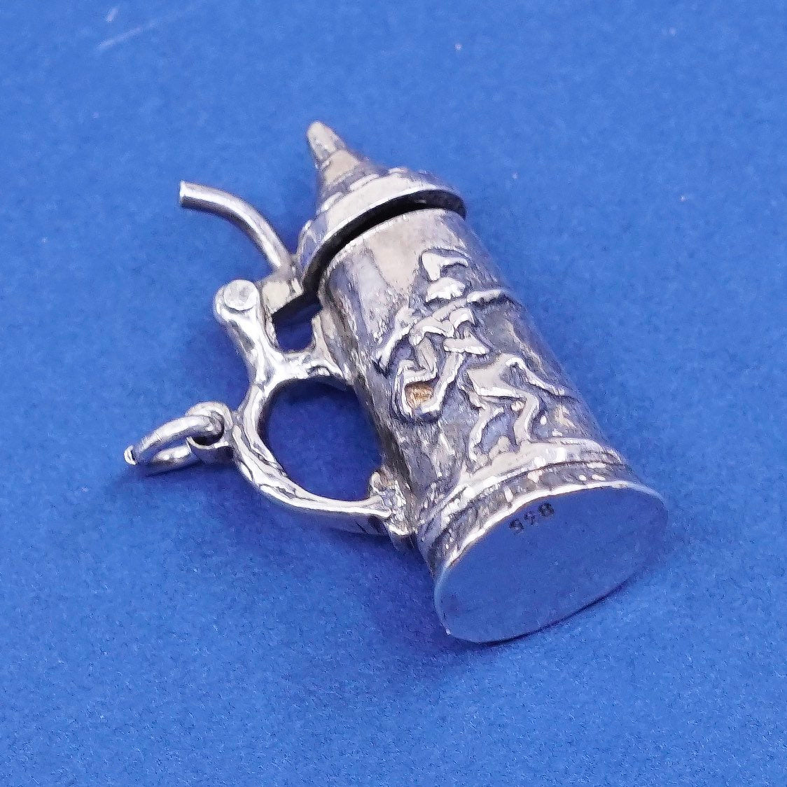 vtg Sterling silver handmade pendant. 925 antique milk pot charm