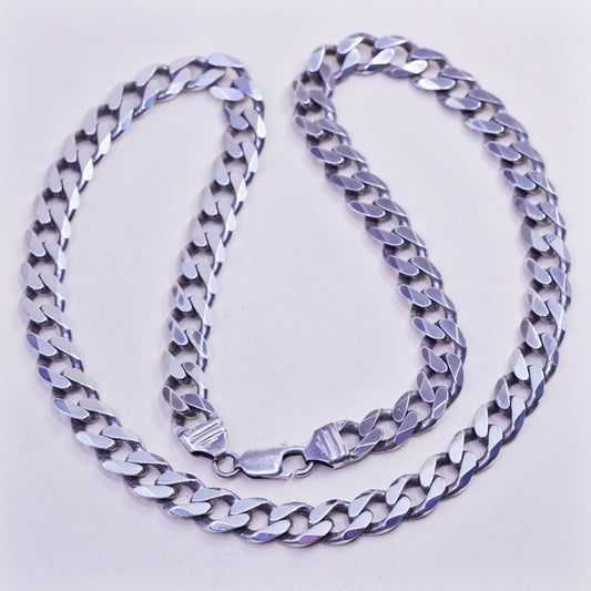 20” 10mm, vintage sterling silver necklace, men’s 925 curb rope chain