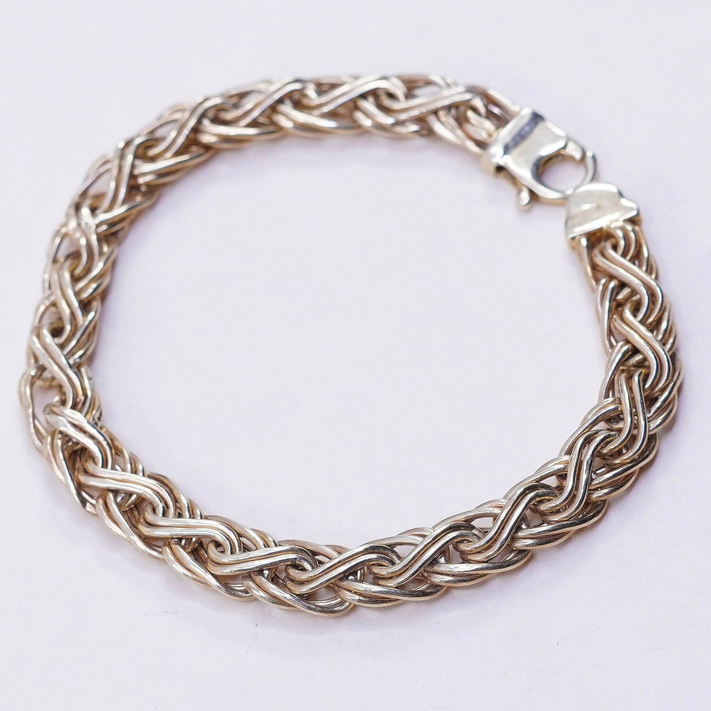 6.75”,, 5.8g, 14K yellow gold bracelet, Italian yellow gold woven braided chain