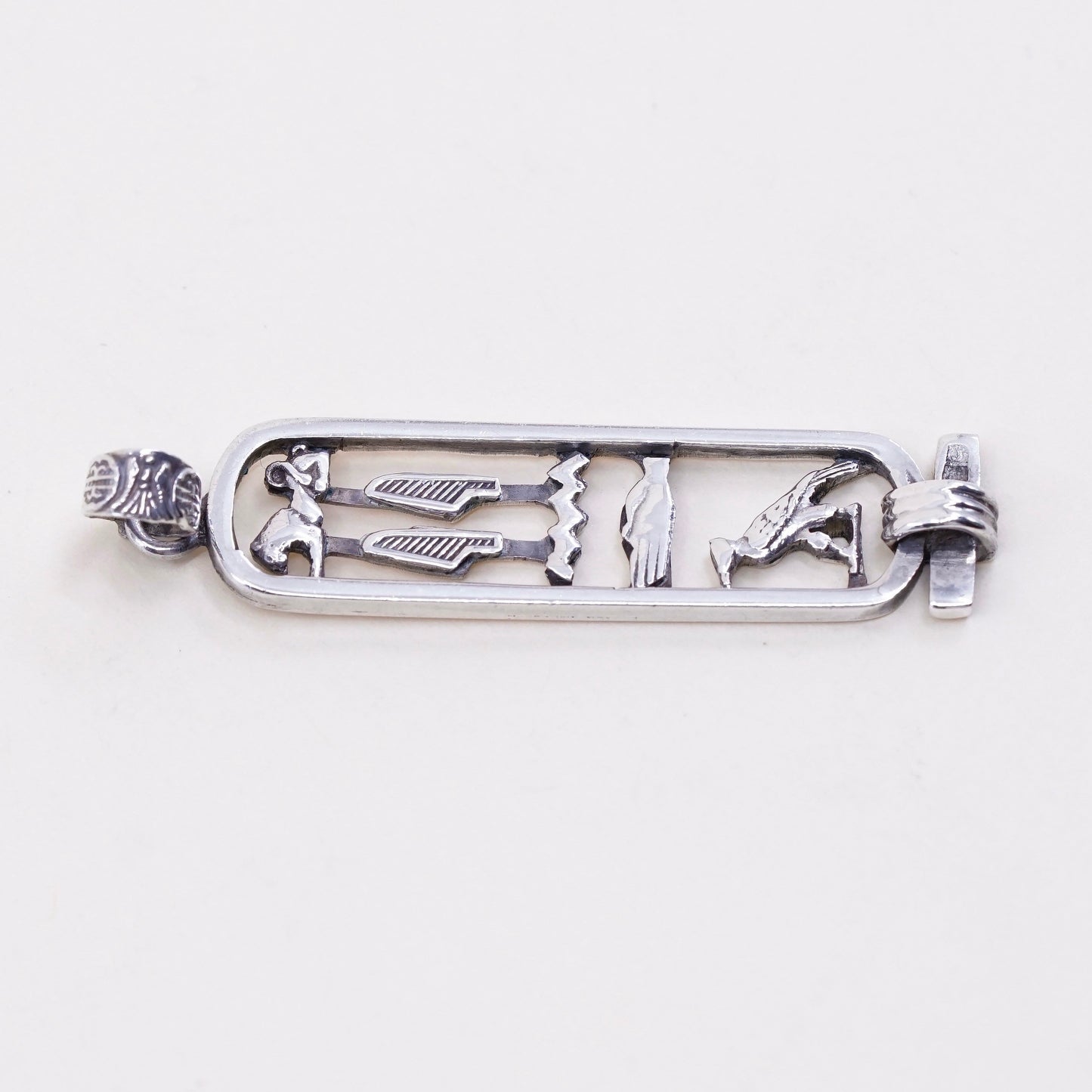 Vintage Sterling silver handmade pendant, oxidized Egyptian 925 ankh pendant