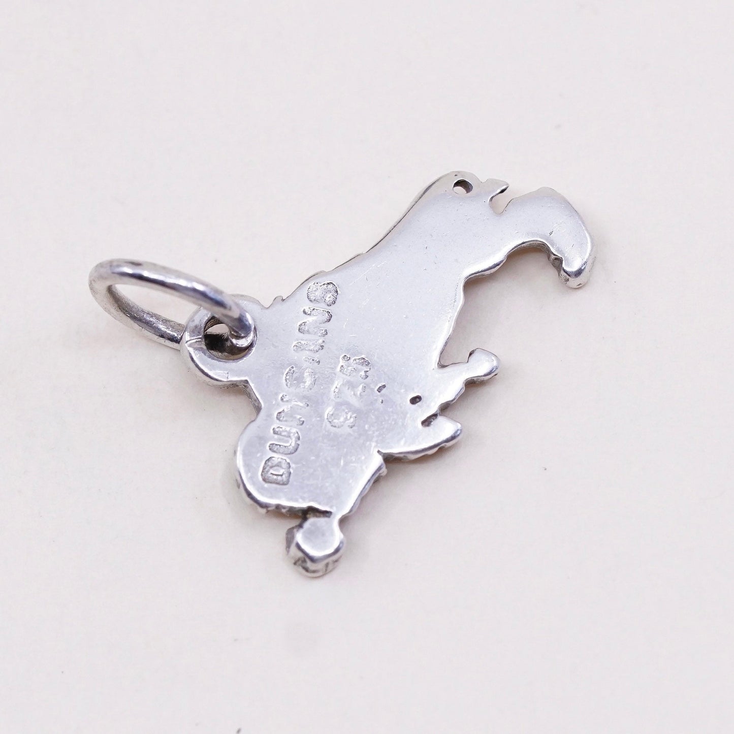 Vintage Sterling silver handmade pendant, 925 silver bull ox charm