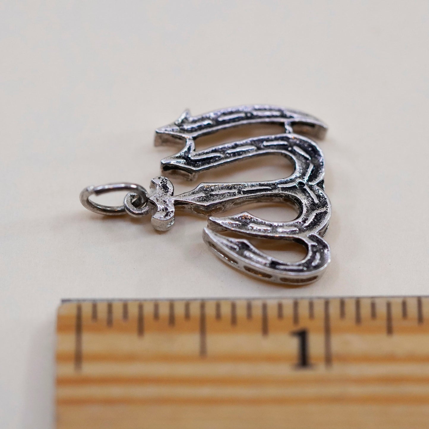 Vintage Sterling silver pendant, 925 initial W