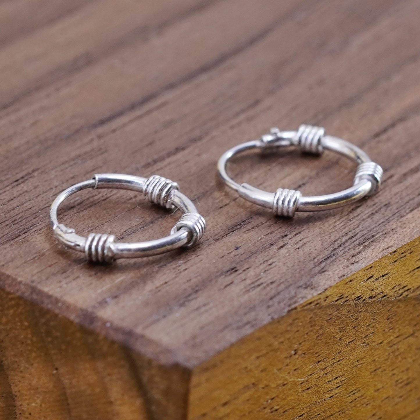 0.5”, Vintage Sterling 925 silver handmade earrings, 925 hoops