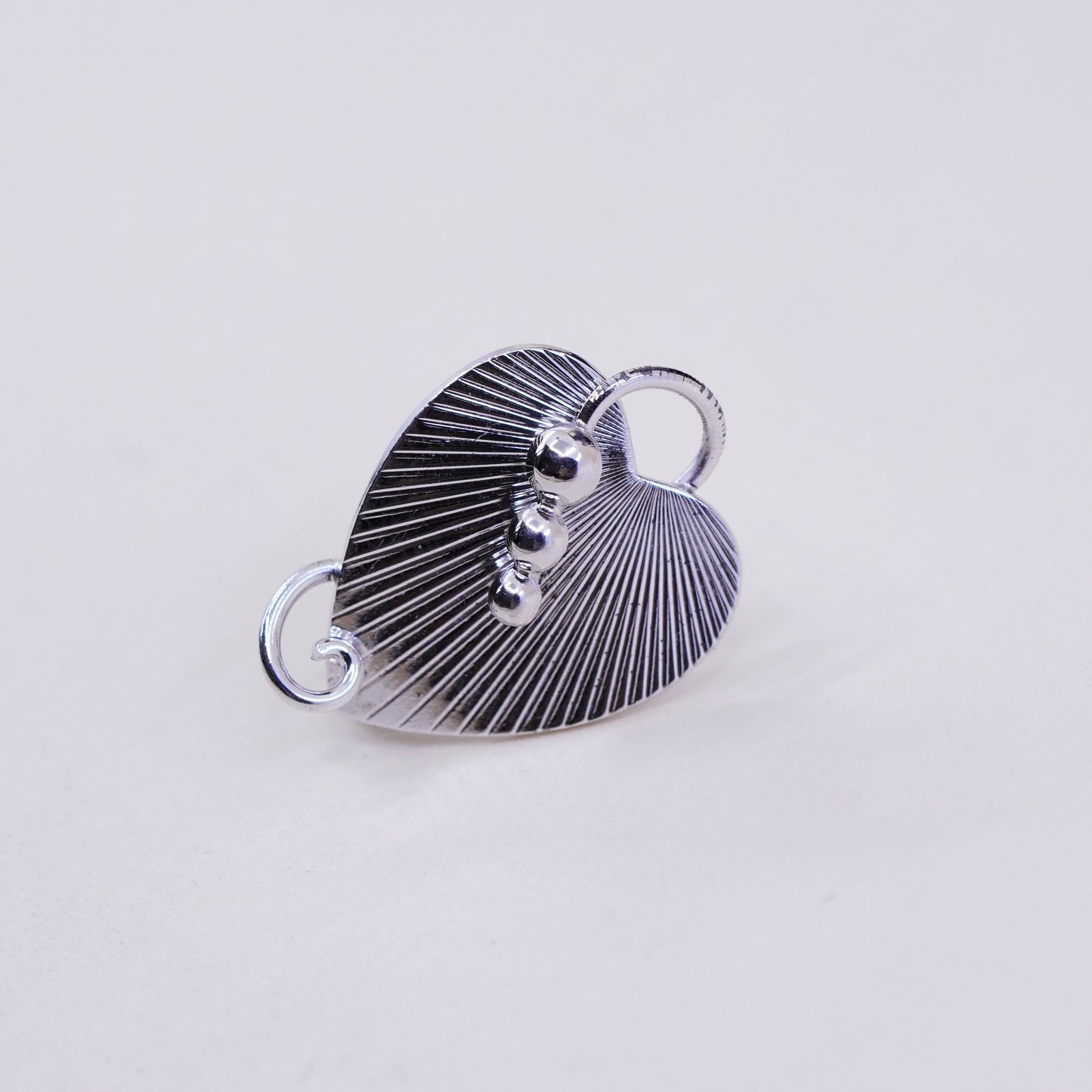 Vintage Sterling silver handmade earrings, 925 screw back leaf with beads