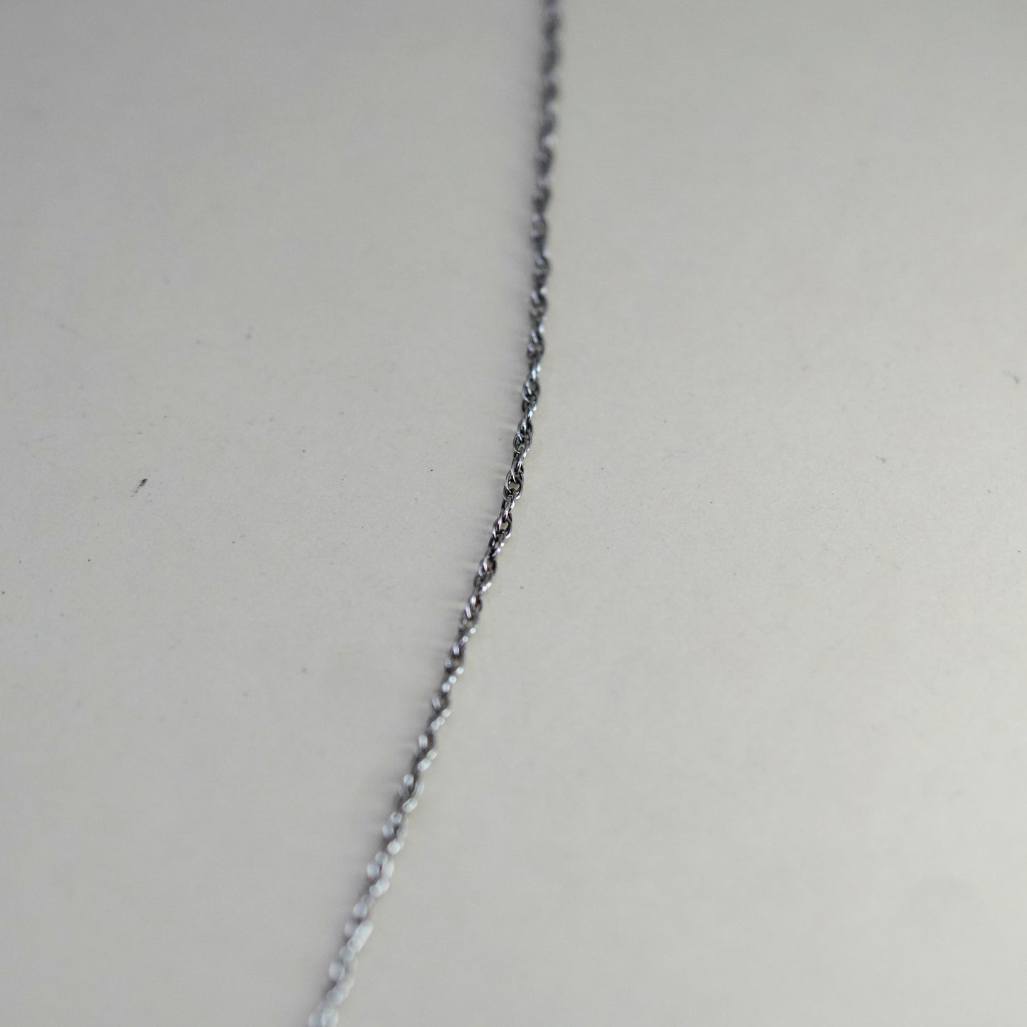 18” 1mm, vintage sterling silver necklace, 925 Singapore rope chain