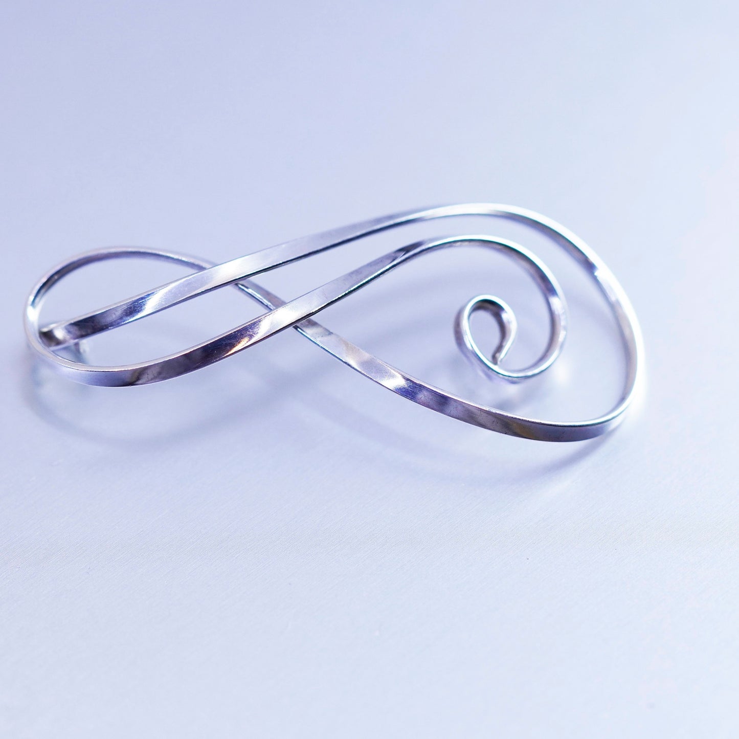 Antique Sterling silver handmade charm, 925 infinity loop circle