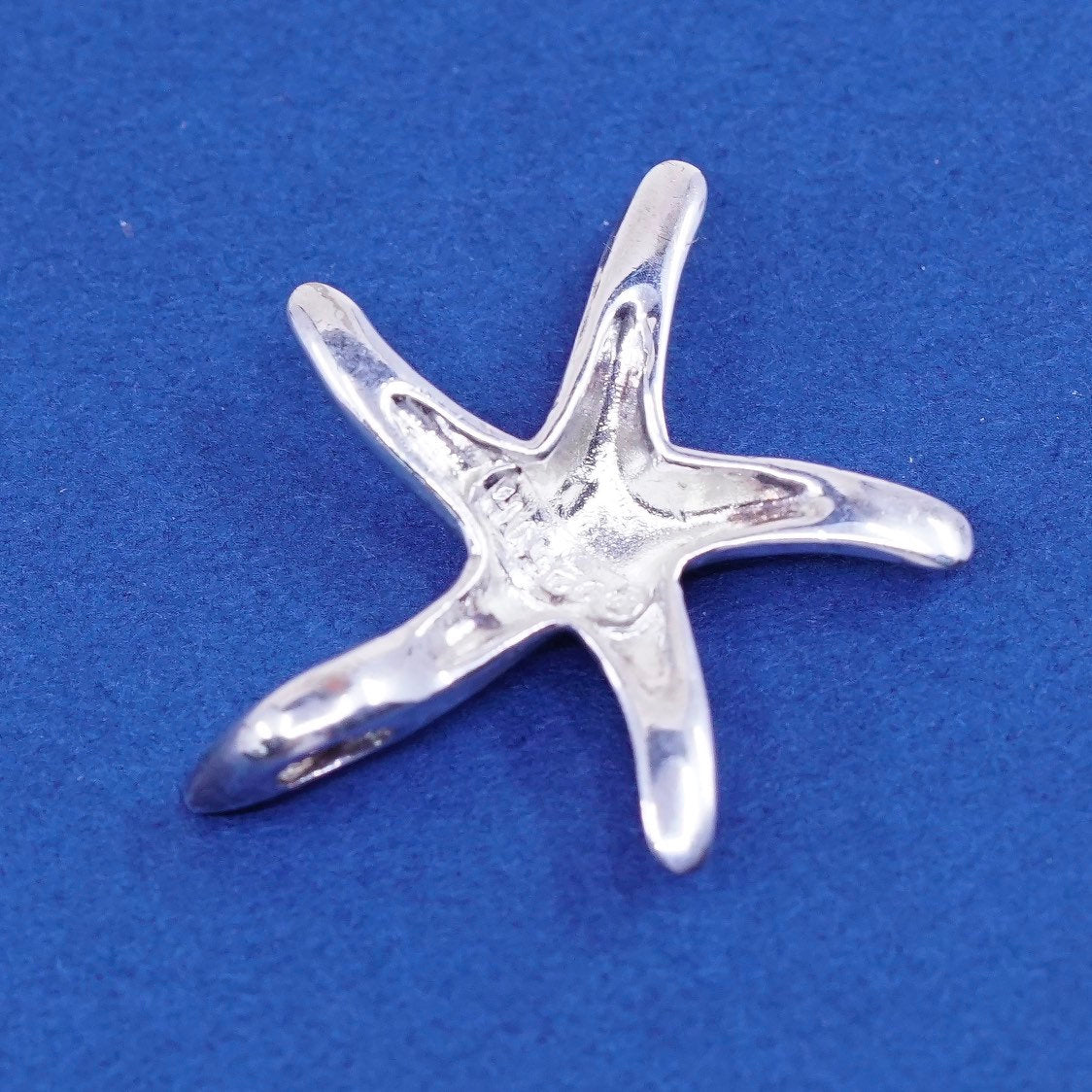 vtg Sterling silver handmade pendant, 925 starfish charm, stamped 925