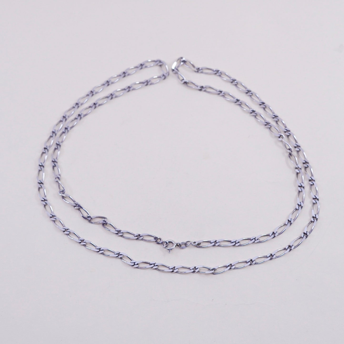 30”, 4mm, Vintage sterling silver figaro chain, 925 men’s necklace