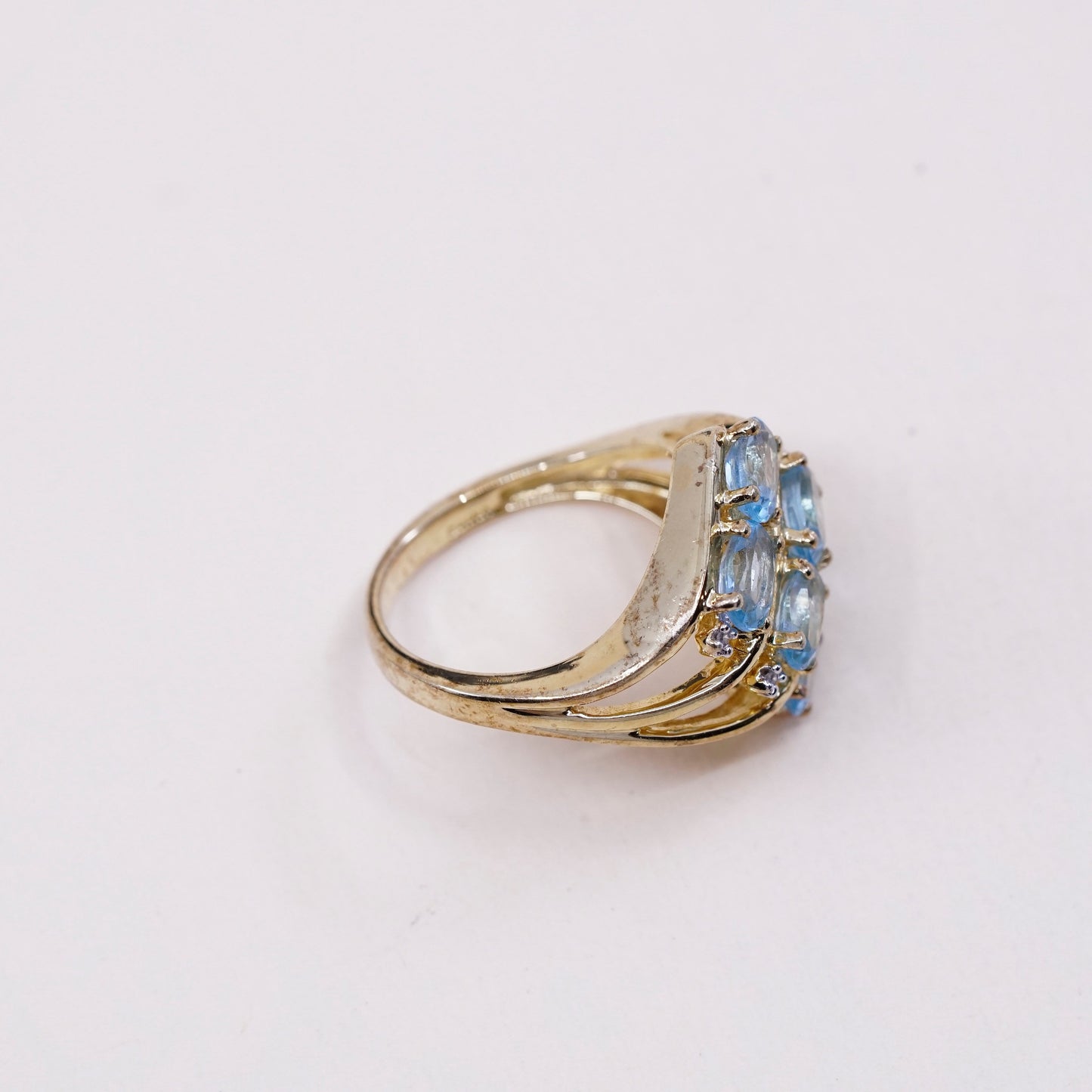 Size 7.25, vermeil UTC gold over Sterling 925 silver ring with oval topaz