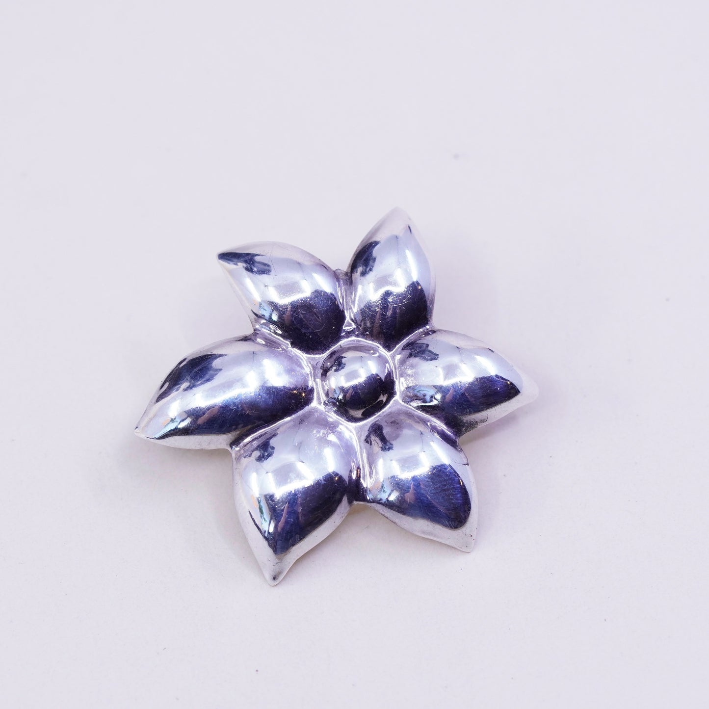 Vintage Sterling silver handmade earrings, 925 origami flower studs