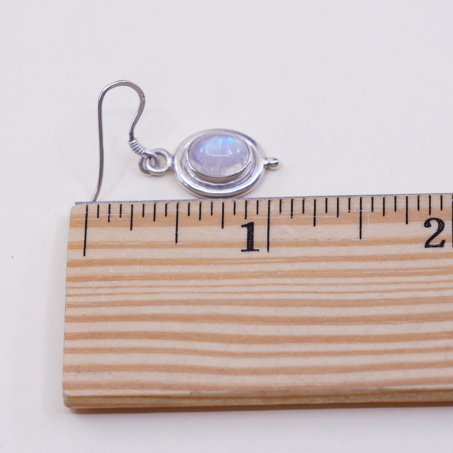 Vintage Sterling 925 silver handmade earrings with moonstone drops