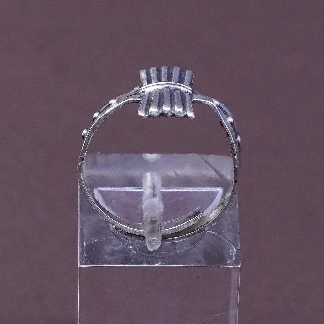 Size adjustable, vtg Sterling silver handmade ring, 925 band