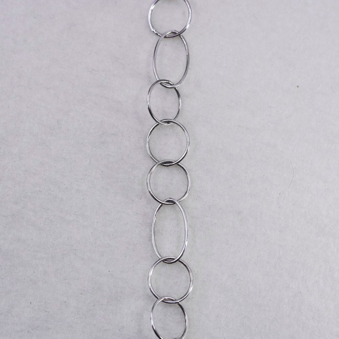 24” 13mm, vintage Italy Sterling 925 silver circle chain necklace