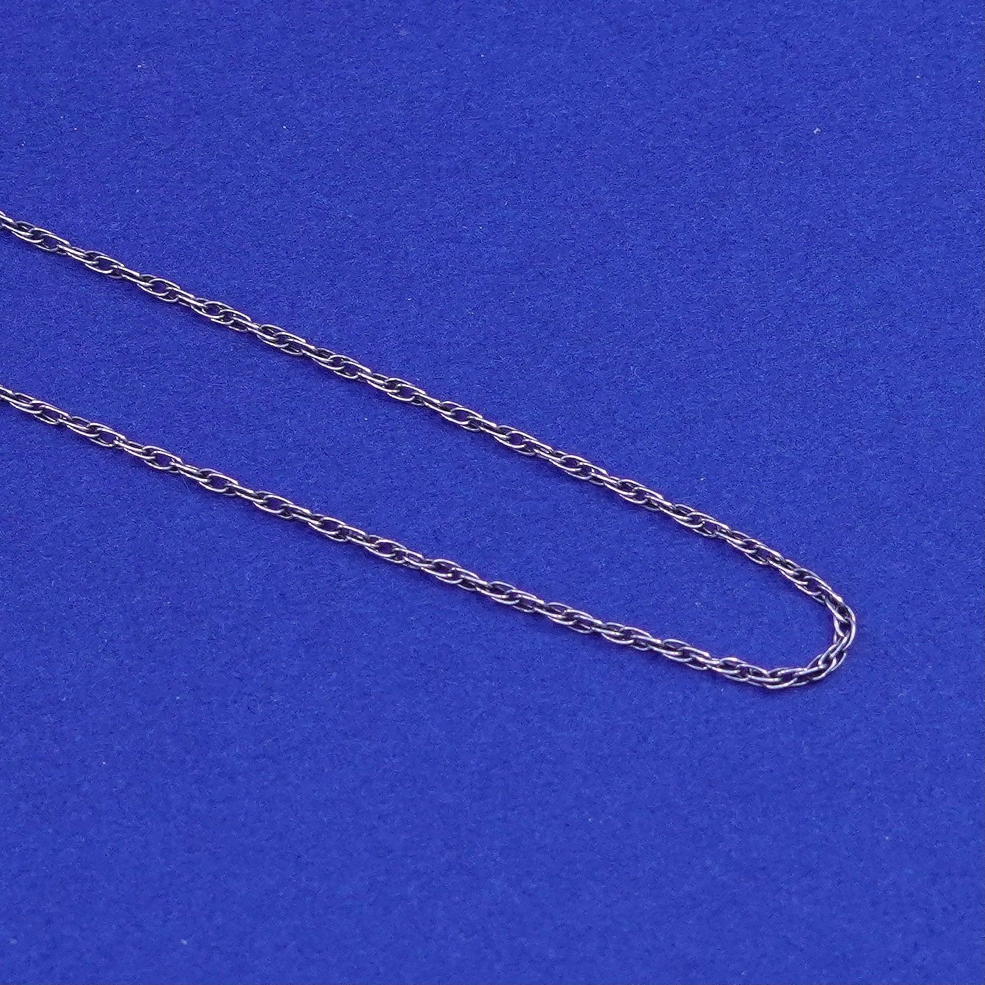 18”, 1mm, vintage Sterling silver necklace, 925 Singapore rope chain