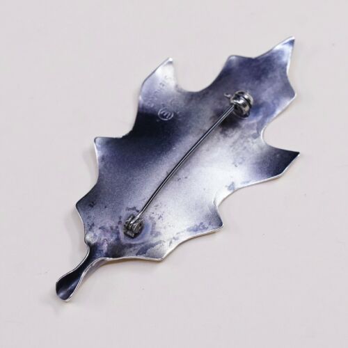 Vintage Sterling Silver Stuart NYE Maple Leaf Pin Brooch, Stamped Sterling