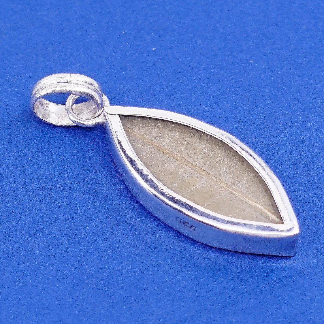 vtg Sterling silver handmade pendant, 925 leaf, stamped 925