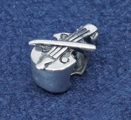 vtg Sterling silver handmade pendant, 925 violin charm
