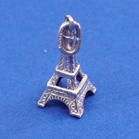 vtg Sterling silver handmade pendant. 925 skating tower charm