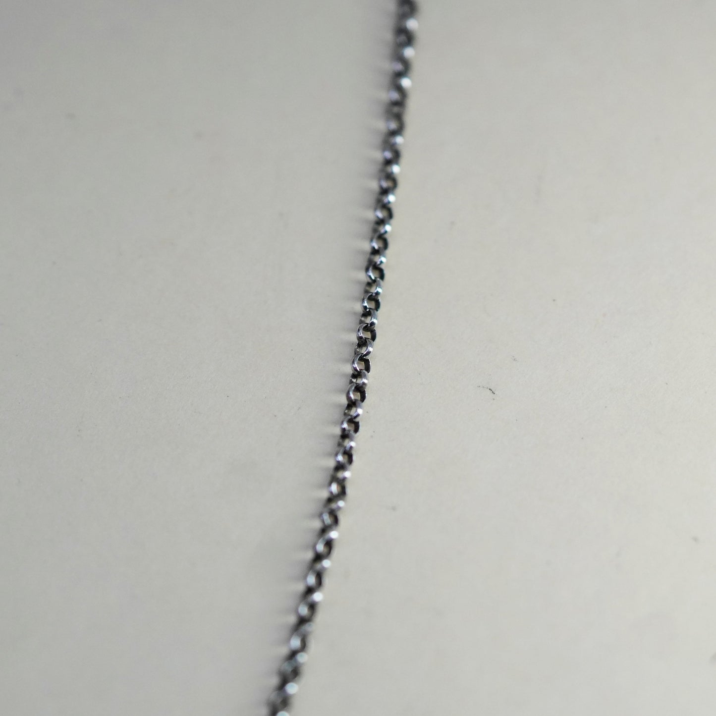 18.5”, 1.6mm, Vintage sterling silver circle chain, 925 necklace