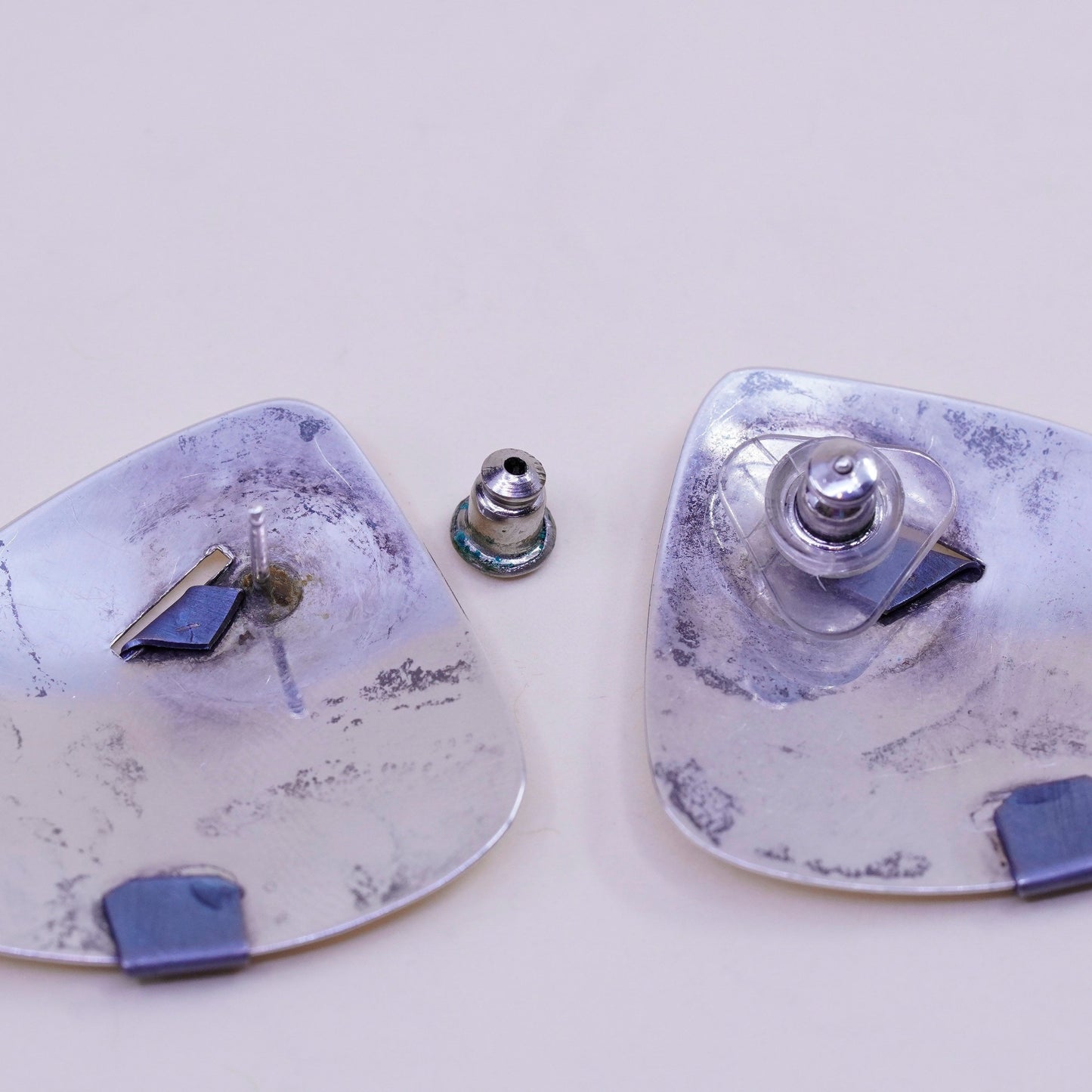 Vintage modern Sterling silver handmade earrings, southwestern 925 studs