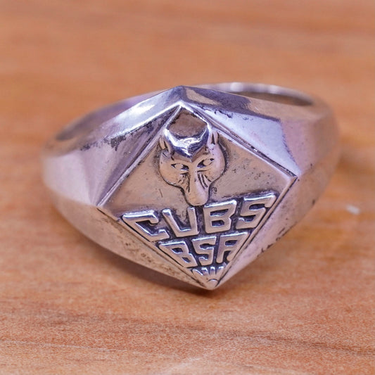 sz 6, Sterling silver handmade ring, 925 cubs bsa band boy scouts of america
