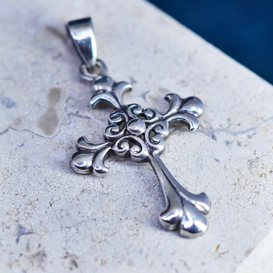 Vintage Sterling silver handmade pendant, 925 cross