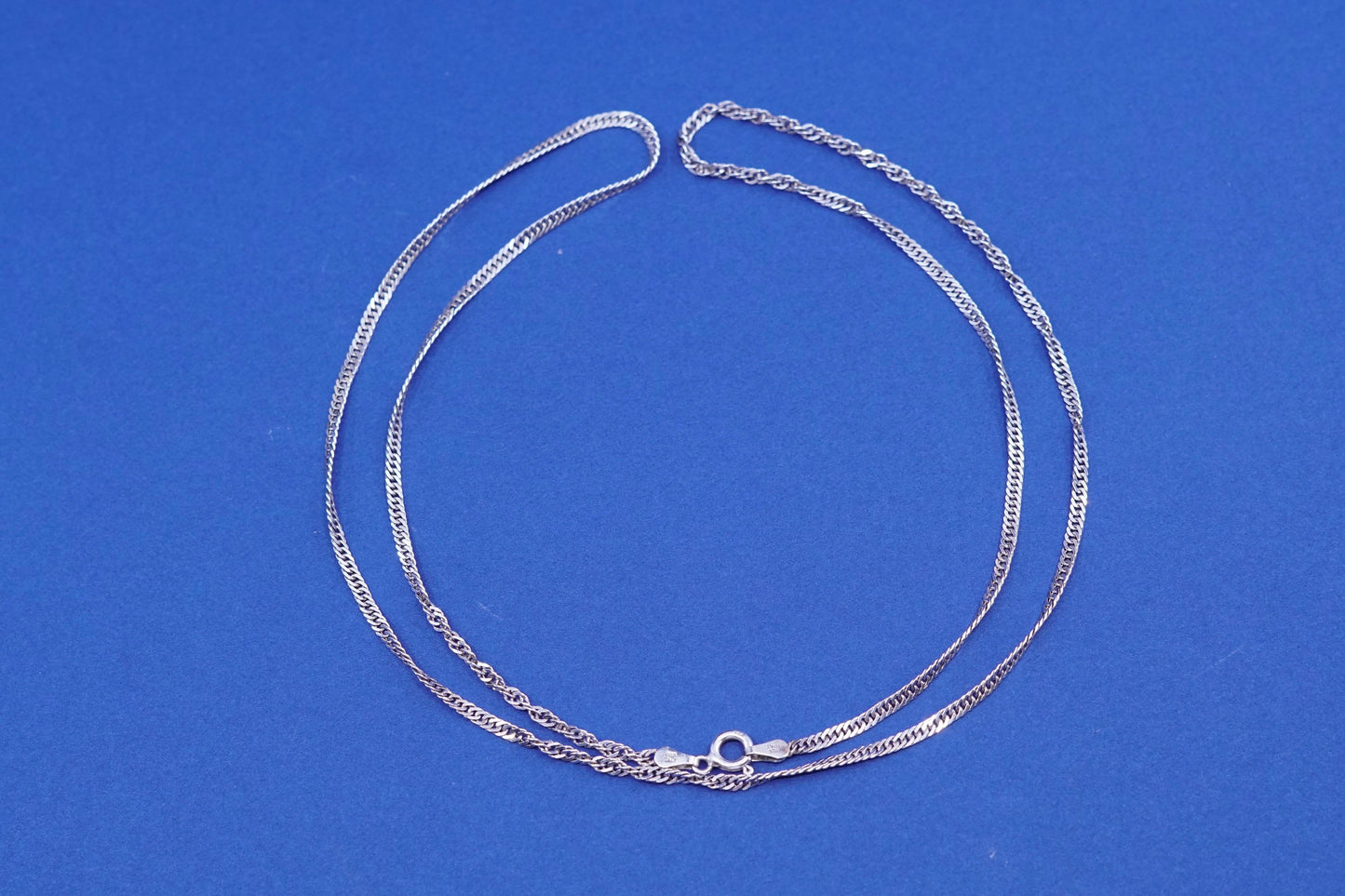 24”, 2mm, Sterling 925 silver handmade necklace, 925 twisted curb link chain