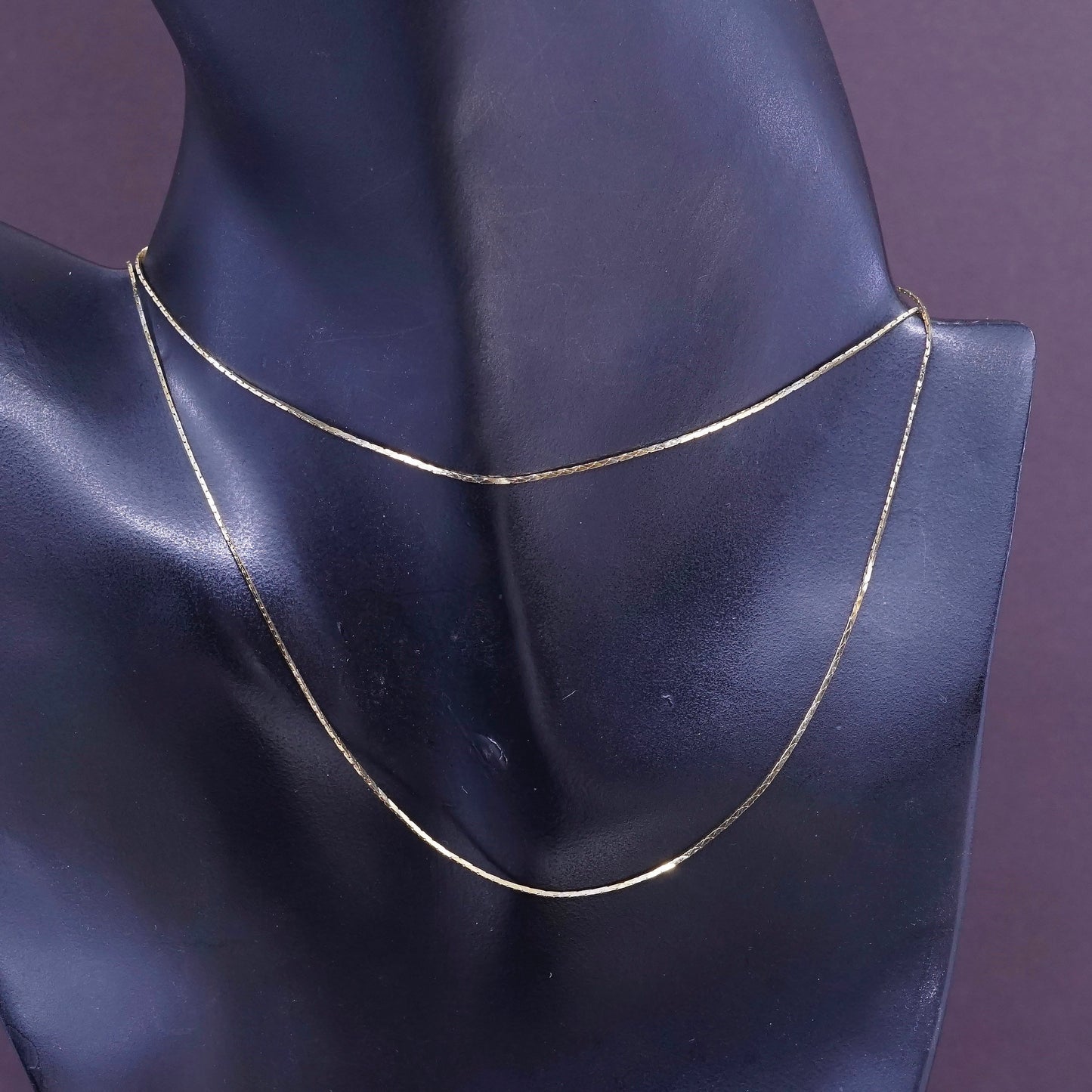 30”, vermeil gold over Sterling silver necklace, Italy 925 square snake chain