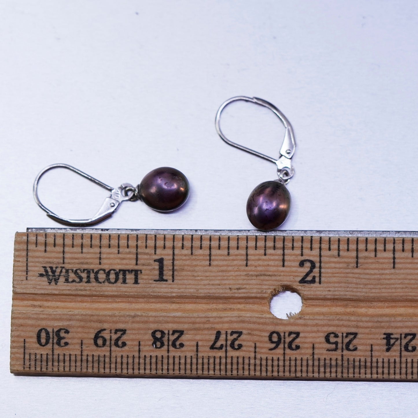 Vintage Sterling 925 silver handmade earrings with freshwater pearl