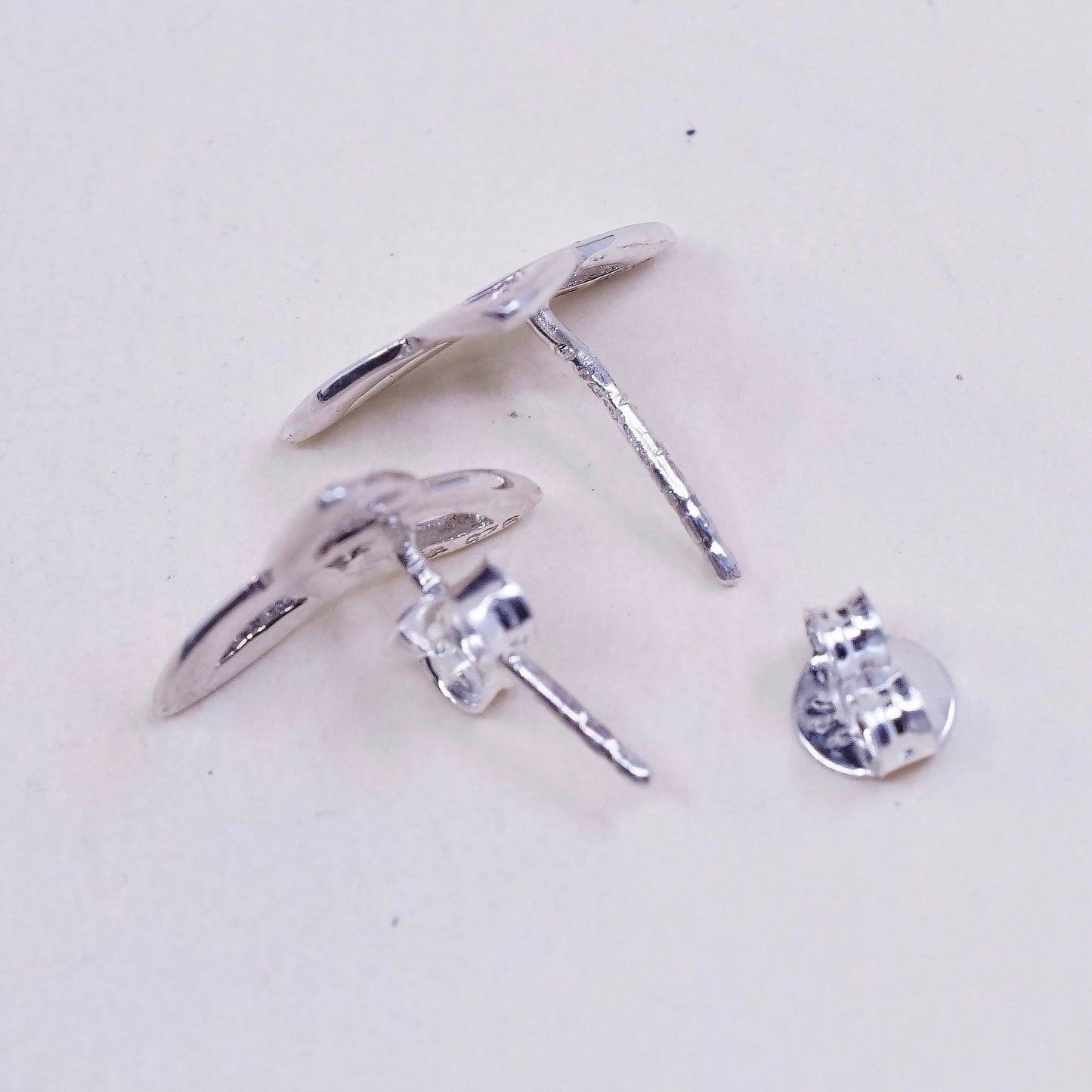 Vintage Sterling silver handmade earrings, irish 925 knot studs, stamped 925