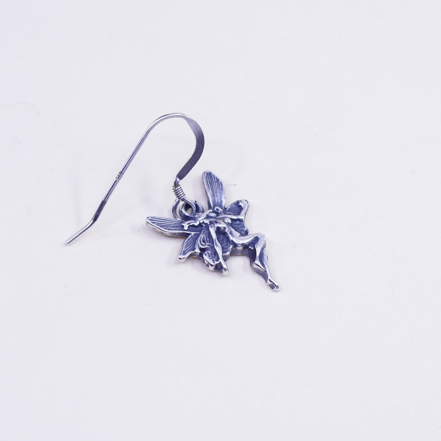 Vintage sterling silver handmade earrings, 925 fairy