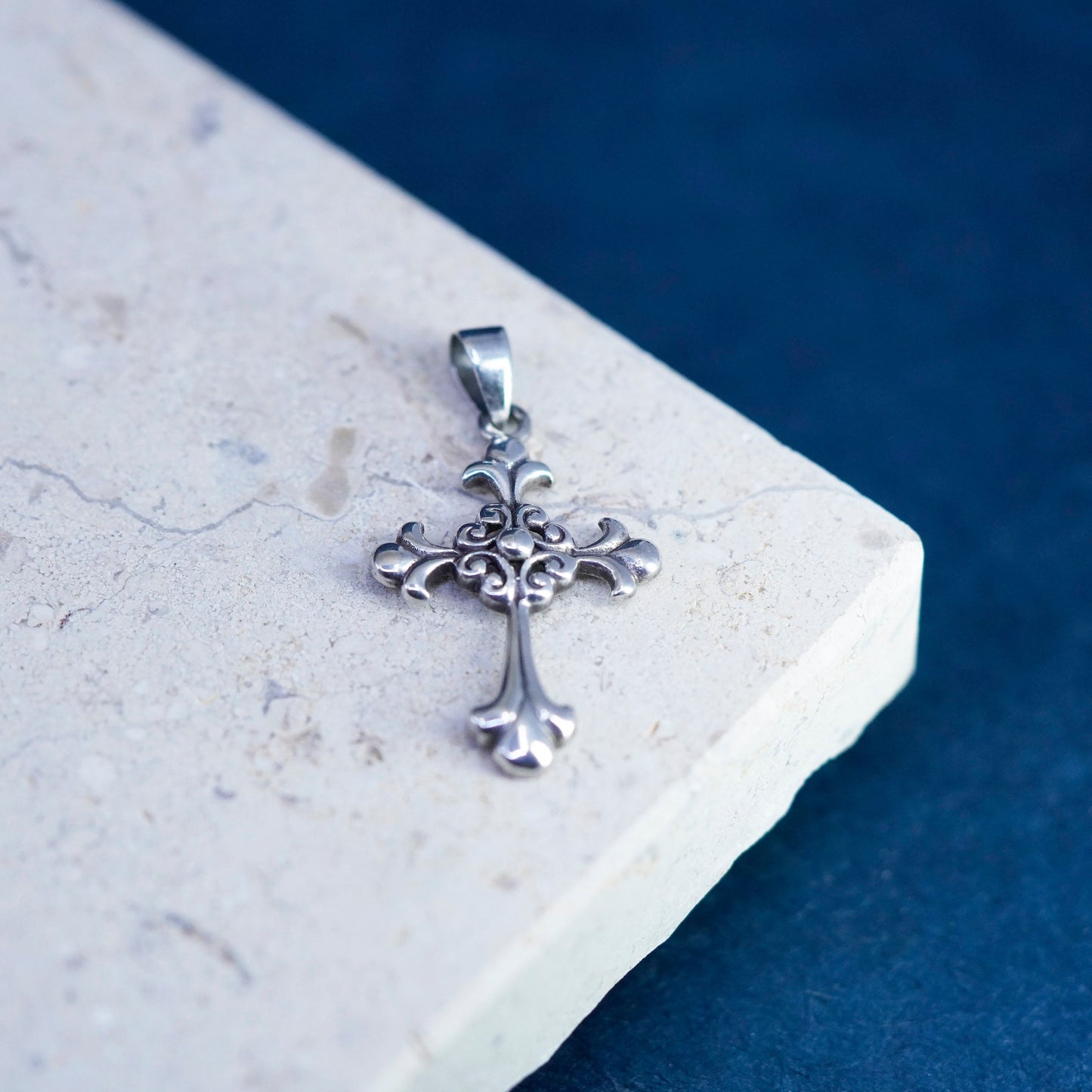 Vintage Sterling silver handmade pendant, 925 cross